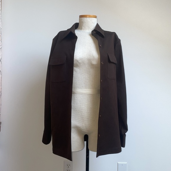 Norton mcnaughton button up brown top size medium stretch - Picture 1 of 5